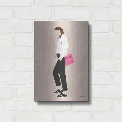 Luxe Metal Art 'Hot Pink Handbag' by Megan Galante, Metal Wall Art,12x16