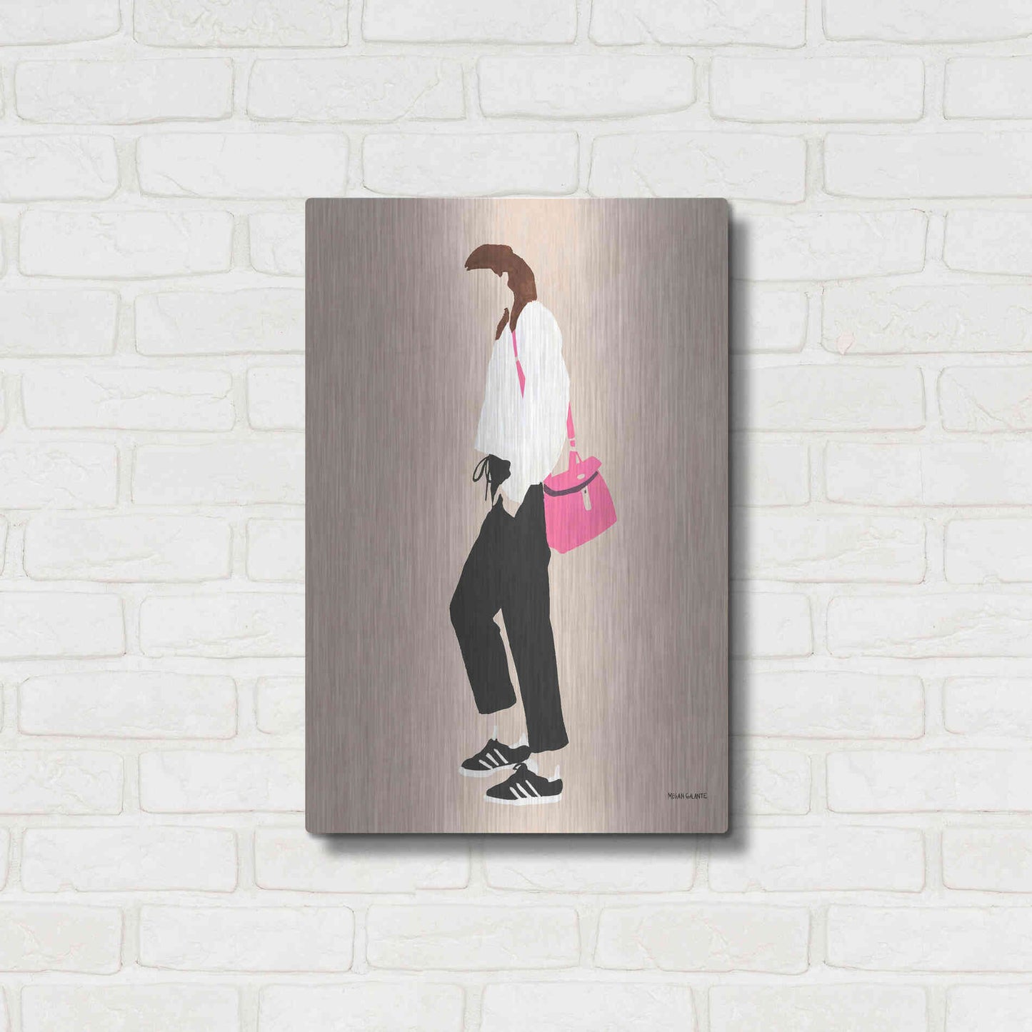 Luxe Metal Art 'Hot Pink Handbag' by Megan Galante, Metal Wall Art,16x24