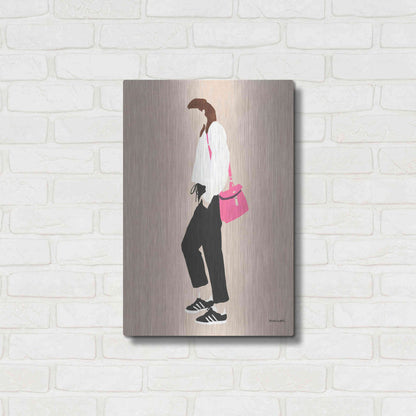 Luxe Metal Art 'Hot Pink Handbag' by Megan Galante, Metal Wall Art,16x24