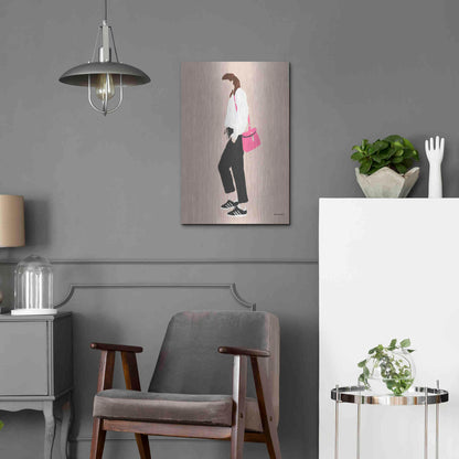 Luxe Metal Art 'Hot Pink Handbag' by Megan Galante, Metal Wall Art,16x24