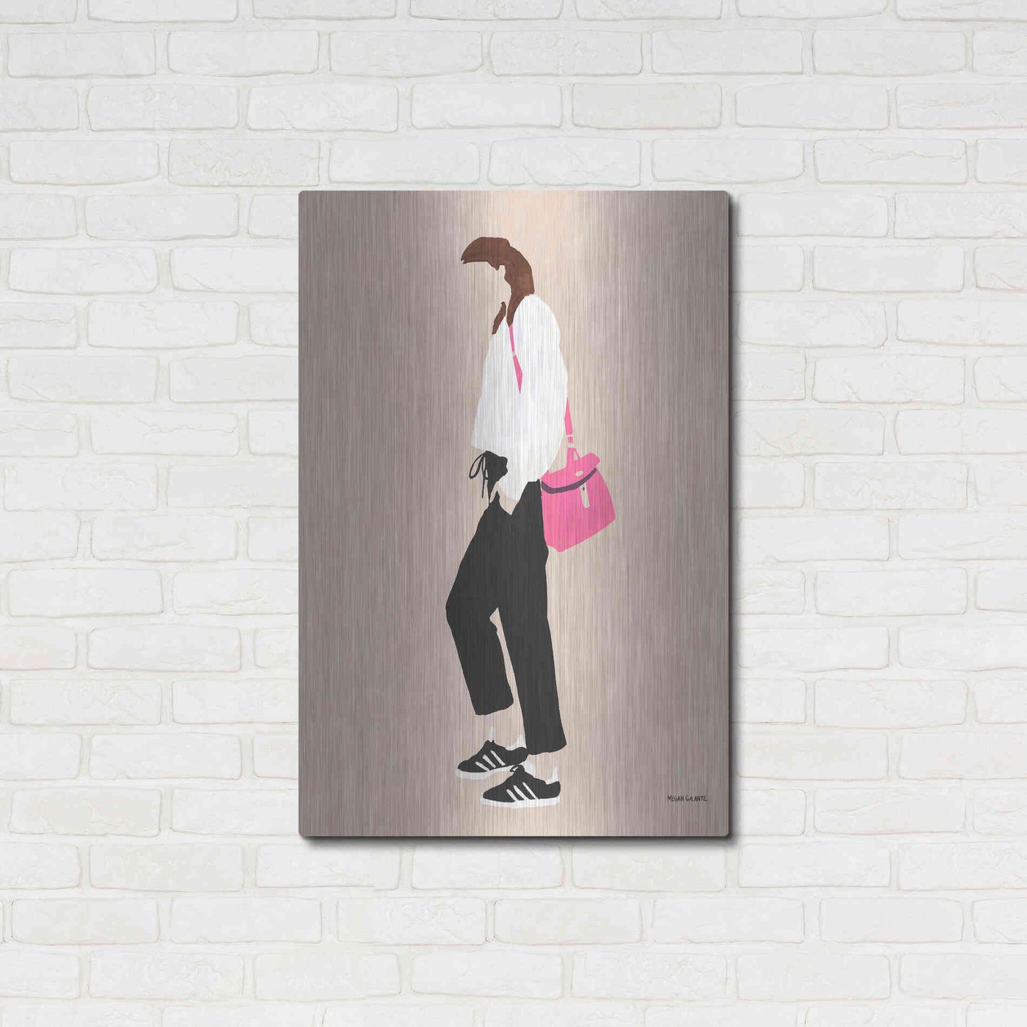 Luxe Metal Art 'Hot Pink Handbag' by Megan Galante, Metal Wall Art,24x36