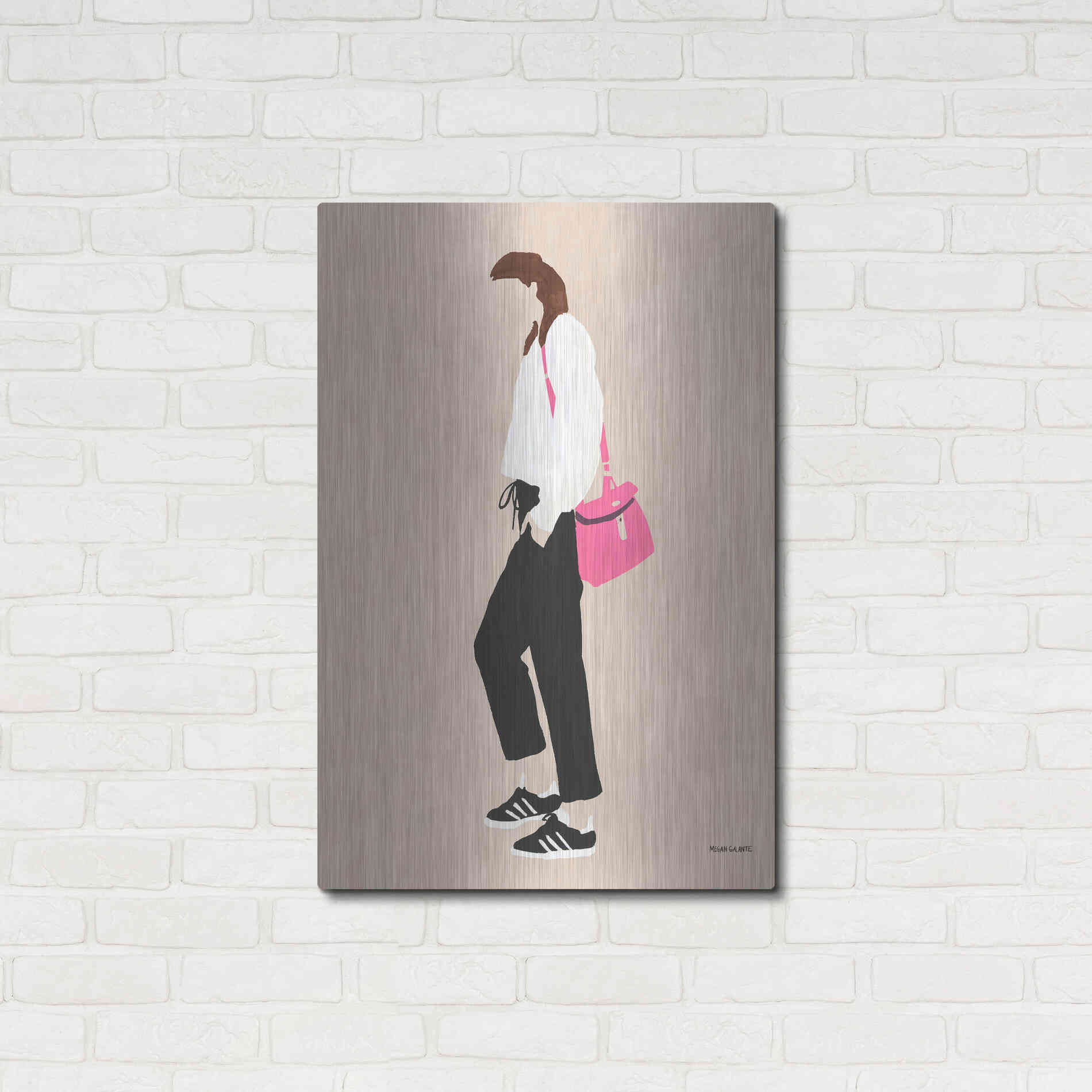 Luxe Metal Art 'Hot Pink Handbag' by Megan Galante, Metal Wall Art,24x36