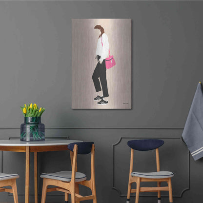 Luxe Metal Art 'Hot Pink Handbag' by Megan Galante, Metal Wall Art,24x36