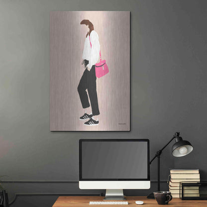 Luxe Metal Art 'Hot Pink Handbag' by Megan Galante, Metal Wall Art,24x36