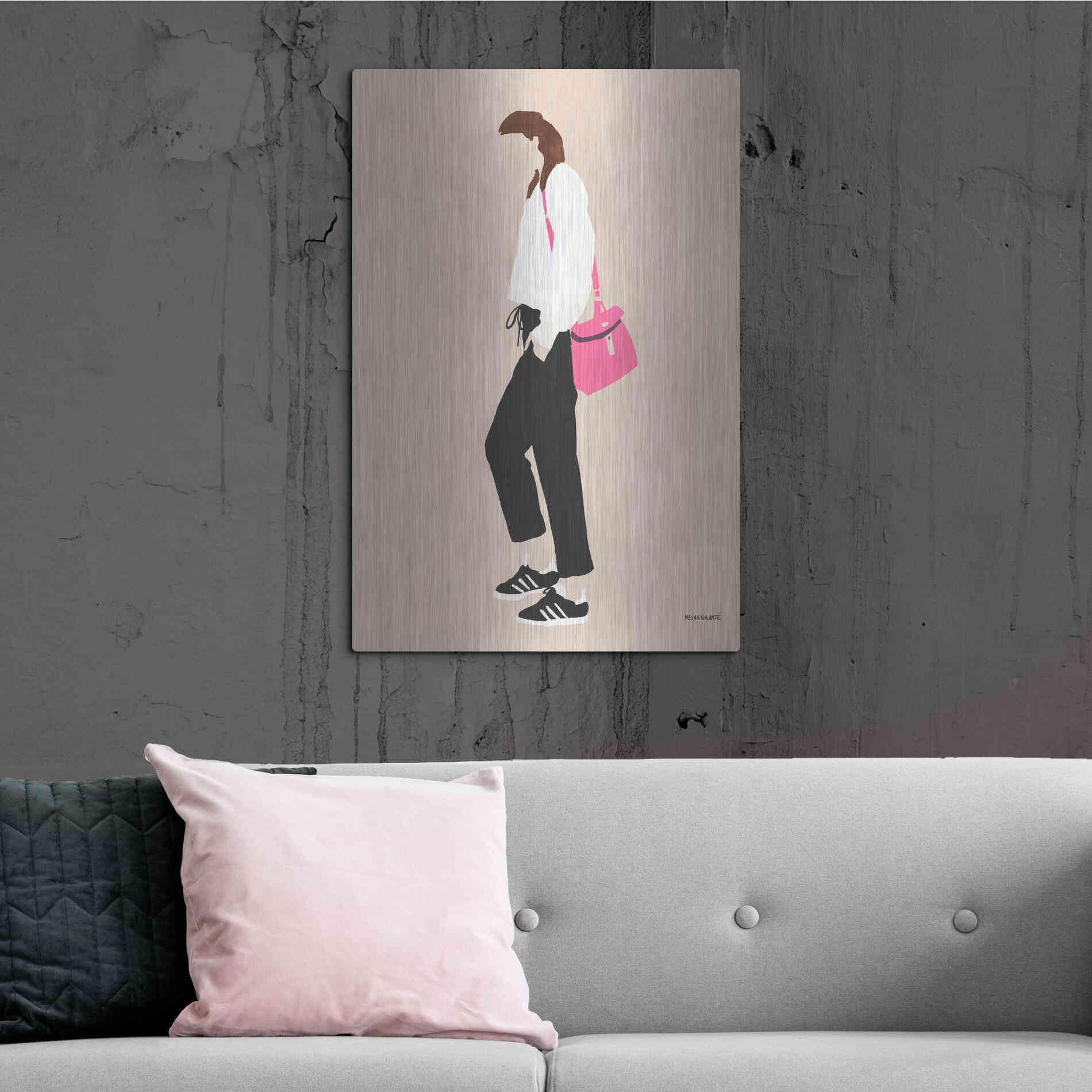 Luxe Metal Art 'Hot Pink Handbag' by Megan Galante, Metal Wall Art,24x36