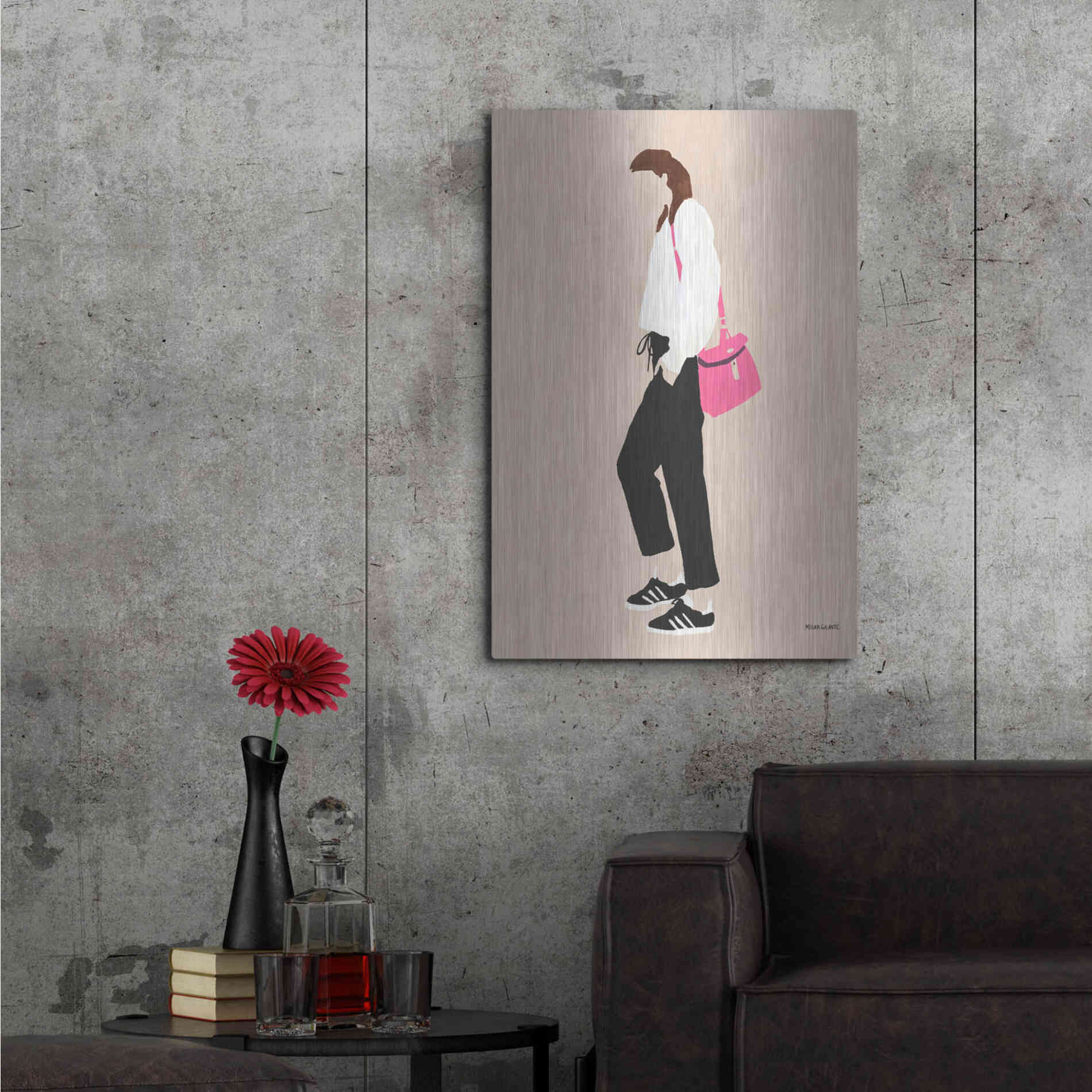 Luxe Metal Art 'Hot Pink Handbag' by Megan Galante, Metal Wall Art,24x36