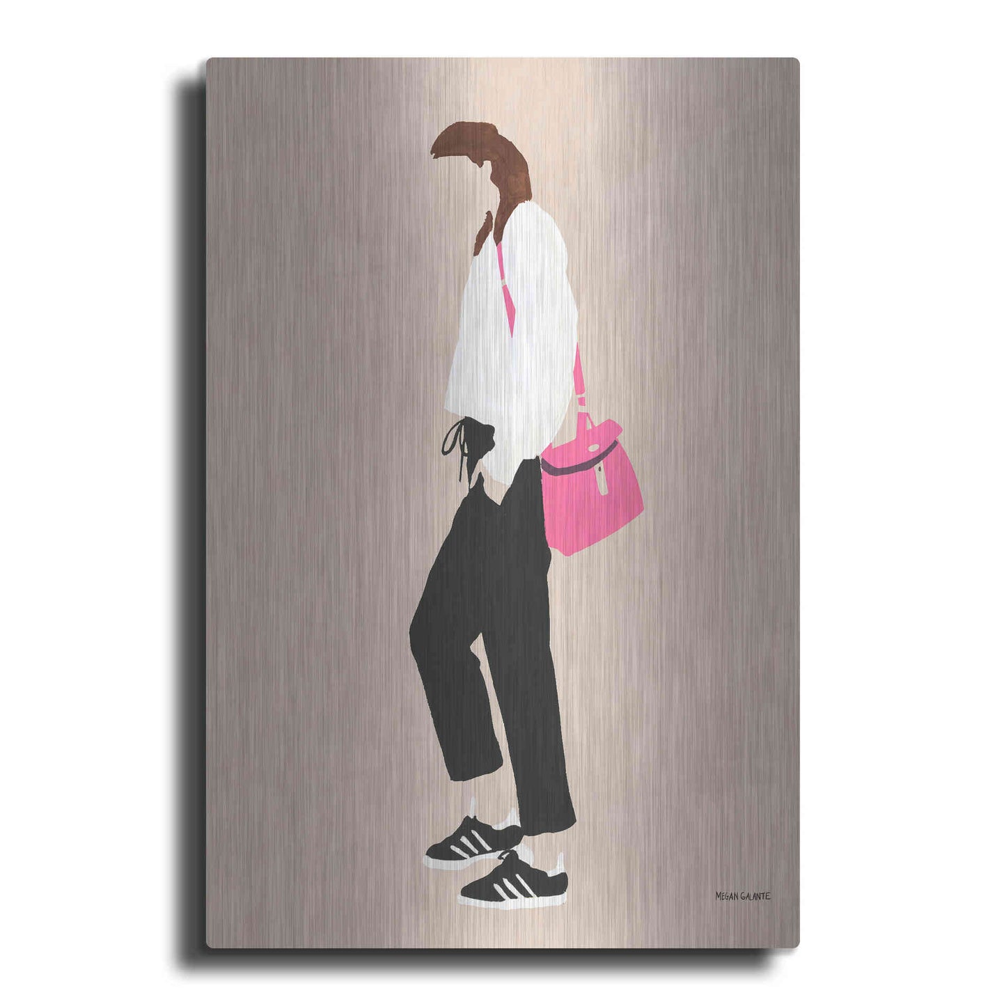 Luxe Metal Art 'Hot Pink Handbag' by Megan Galante, Metal Wall Art
