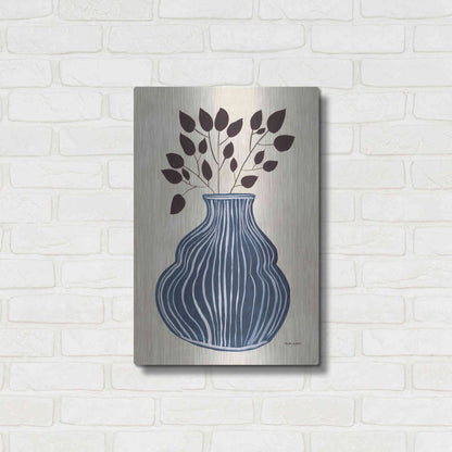 Luxe Metal Art 'Lapis Vase' by Megan Galante, Metal Wall Art,16x24