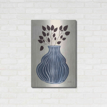 Luxe Metal Art 'Lapis Vase' by Megan Galante, Metal Wall Art,24x36