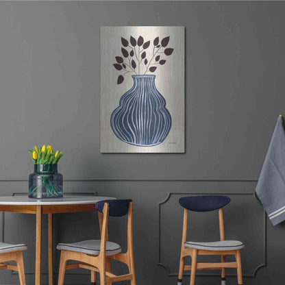 Luxe Metal Art 'Lapis Vase' by Megan Galante, Metal Wall Art,24x36