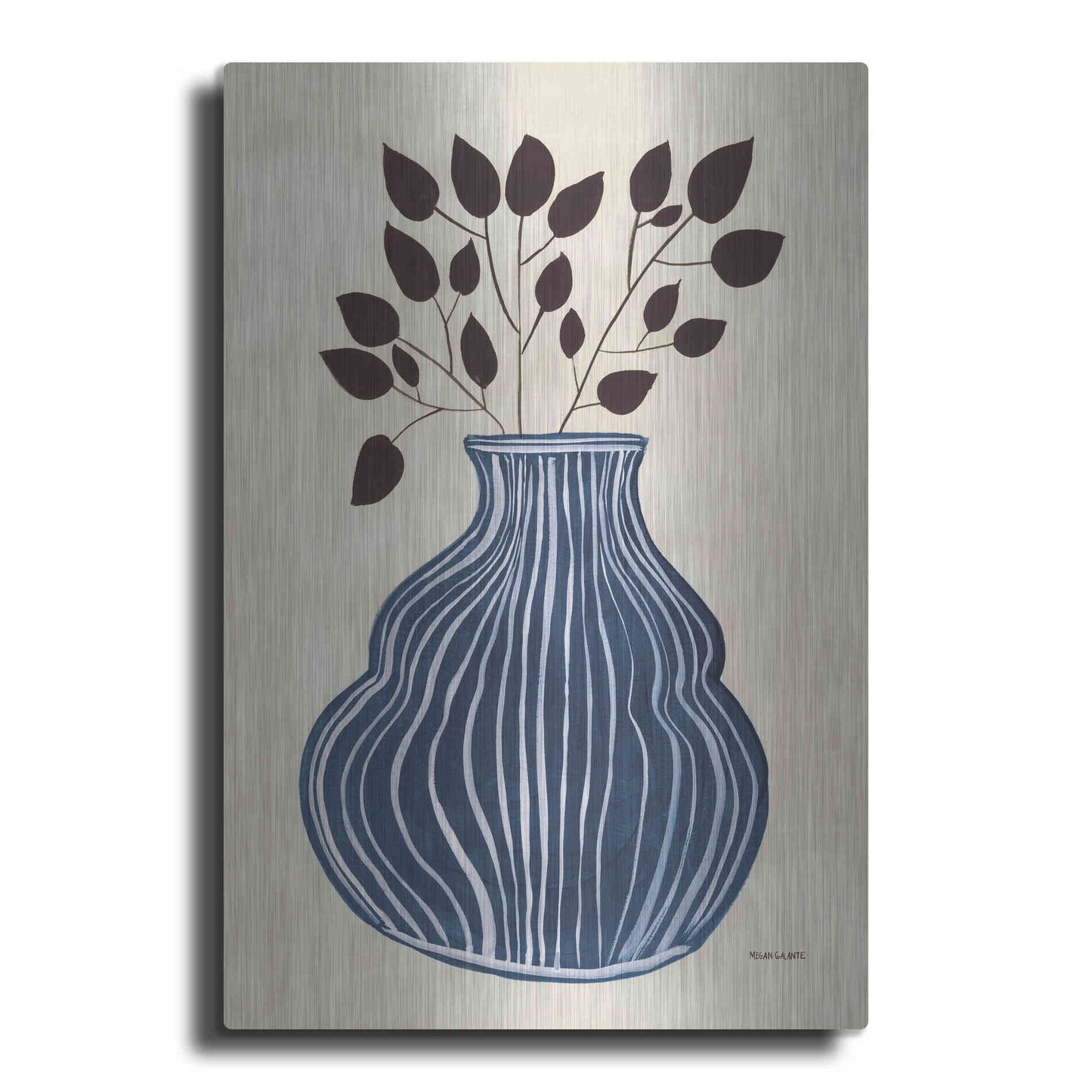 Luxe Metal Art 'Lapis Vase' by Megan Galante, Metal Wall Art