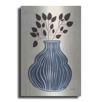 Luxe Metal Art 'Lapis Vase' by Megan Galante, Metal Wall Art