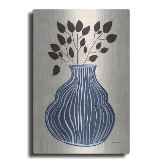 Luxe Metal Art 'Lapis Vase' by Megan Galante, Metal Wall Art