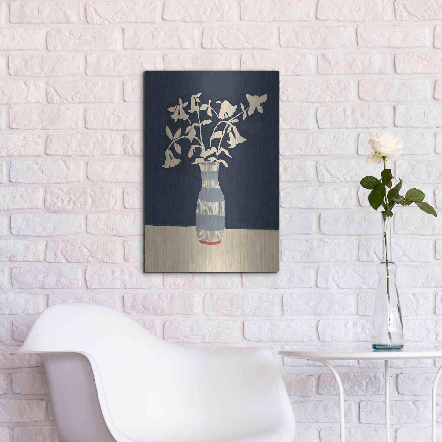 Luxe Metal Art 'Limoges Vase' by Megan Galante, Metal Wall Art,16x24