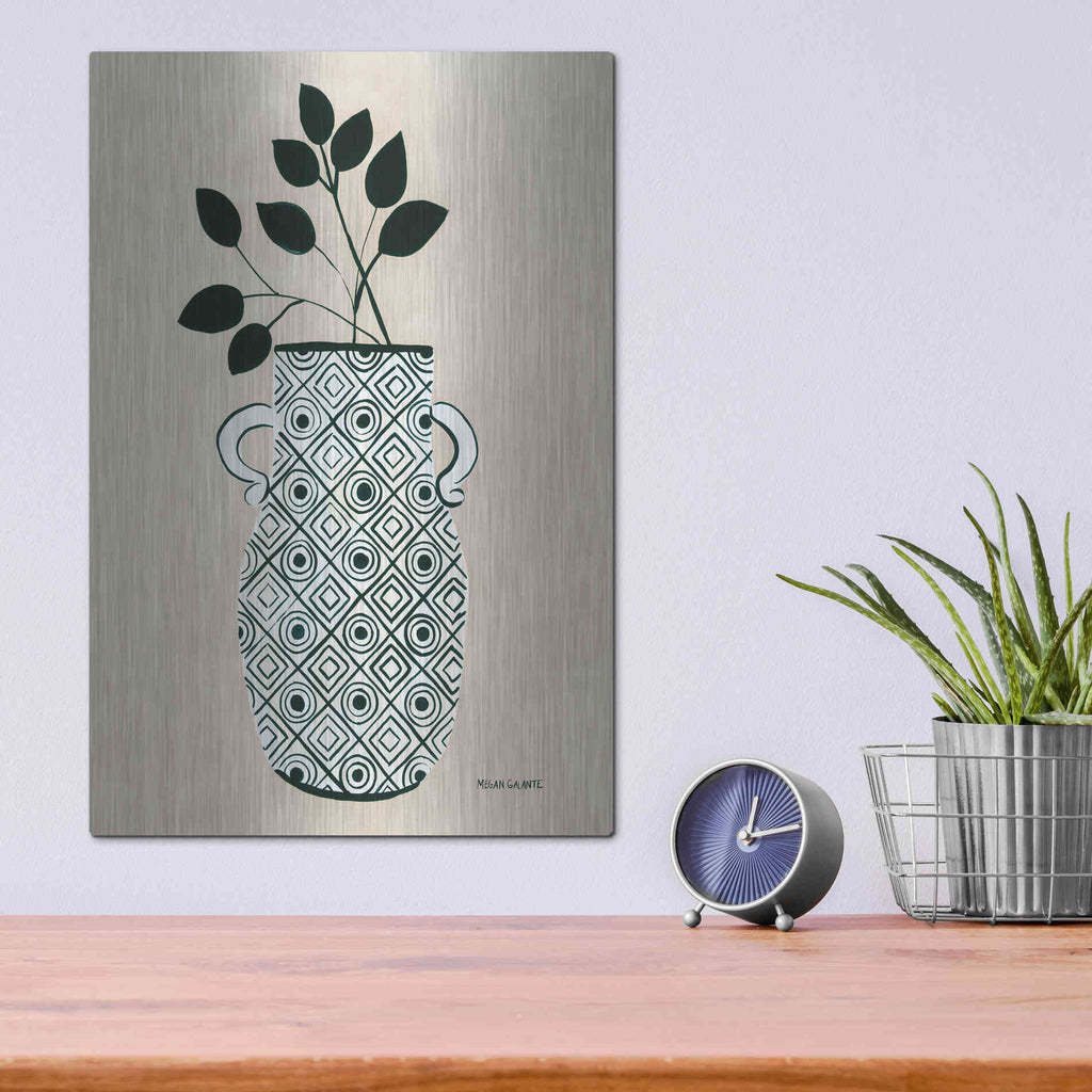 Luxe Metal Art 'Luna Vase' by Megan Galante, Metal Wall Art,12x16