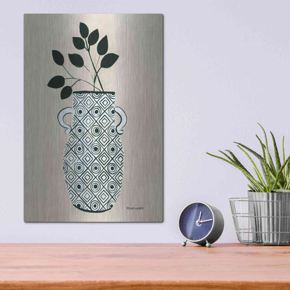 Luxe Metal Art 'Luna Vase' by Megan Galante, Metal Wall Art,12x16