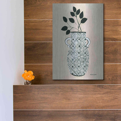 Luxe Metal Art 'Luna Vase' by Megan Galante, Metal Wall Art,12x16