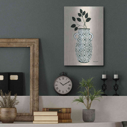 Luxe Metal Art 'Luna Vase' by Megan Galante, Metal Wall Art,12x16