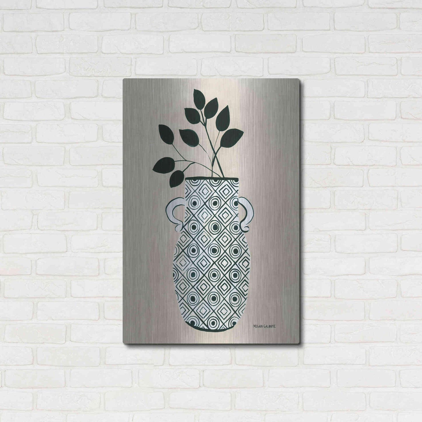 Luxe Metal Art 'Luna Vase' by Megan Galante, Metal Wall Art,24x36