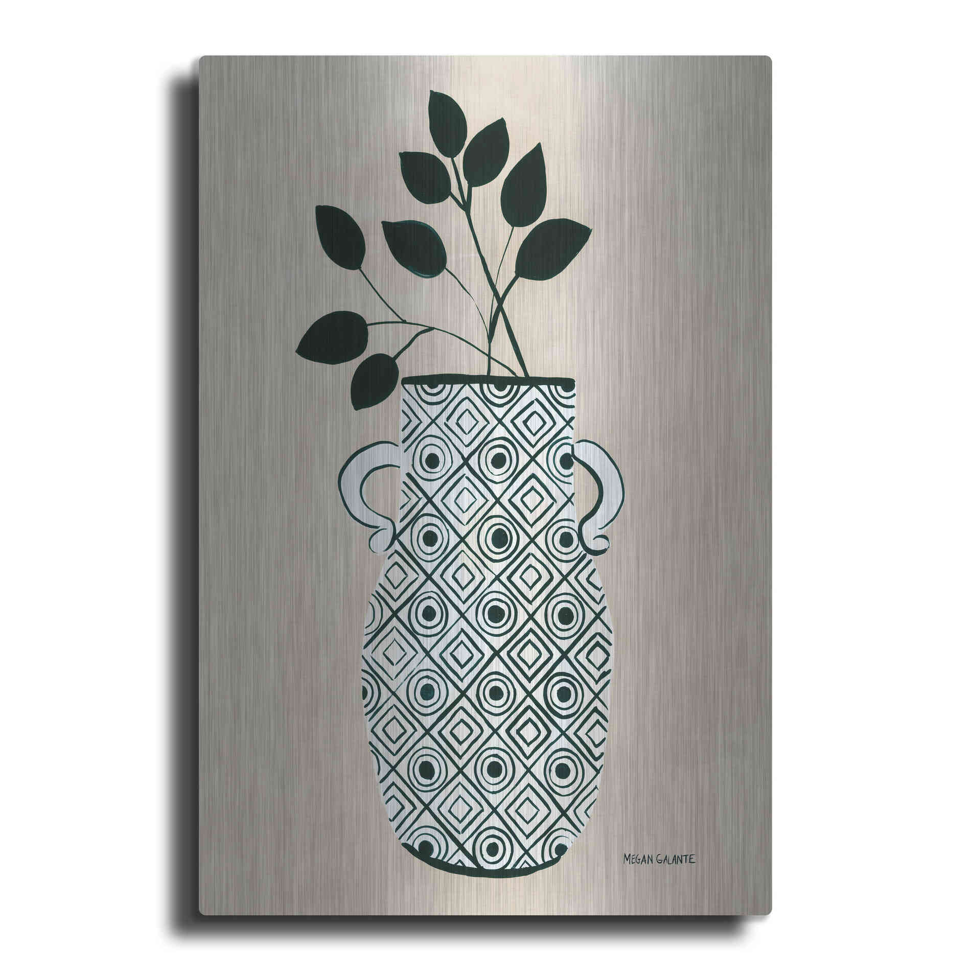 Luxe Metal Art 'Luna Vase' by Megan Galante, Metal Wall Art