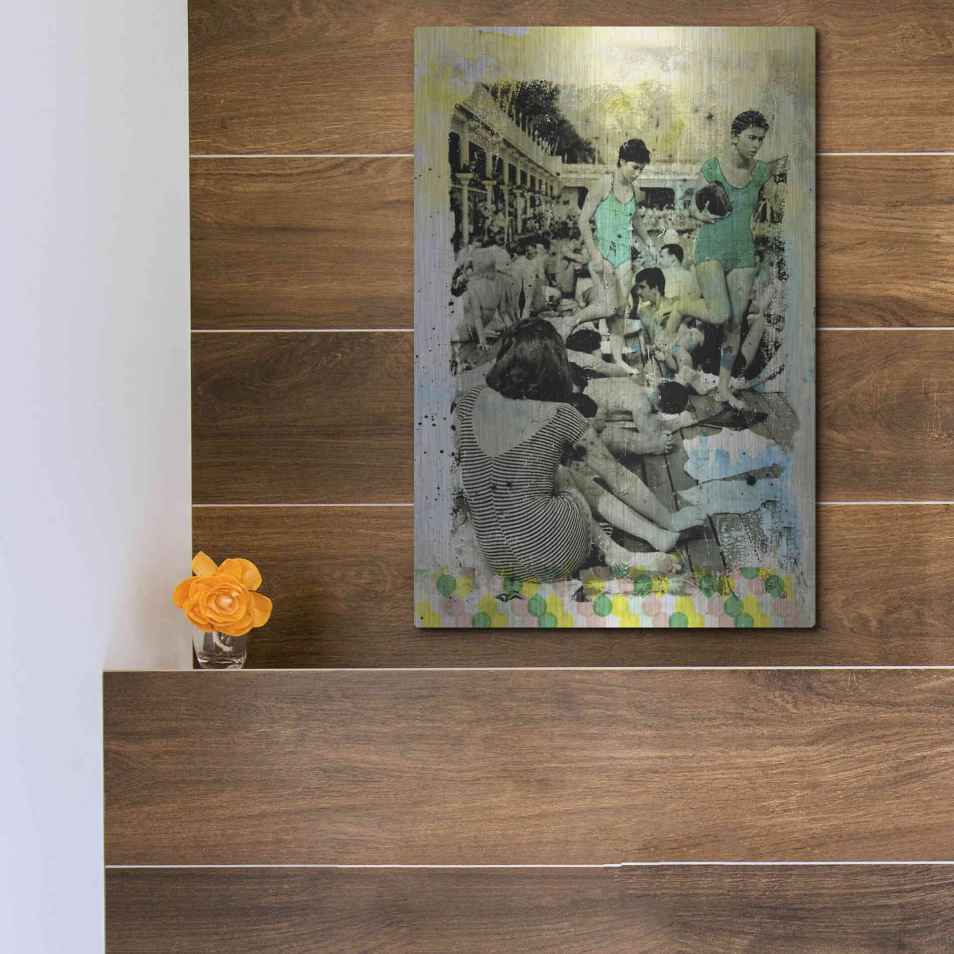 Luxe Metal Art 'One Piece' by DB Waterman, Metal Wall Art,12x16