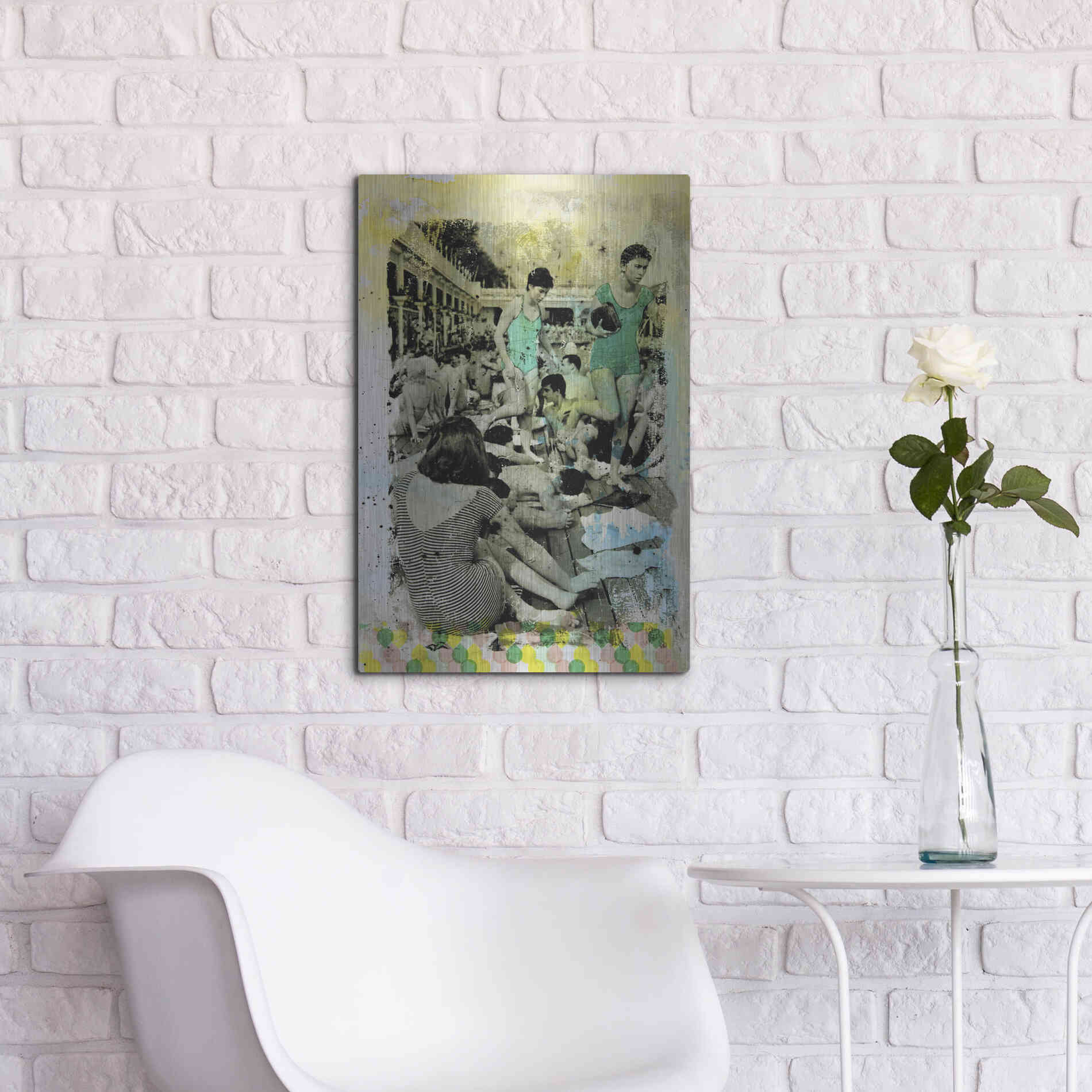 Luxe Metal Art 'One Piece' by DB Waterman, Metal Wall Art,16x24