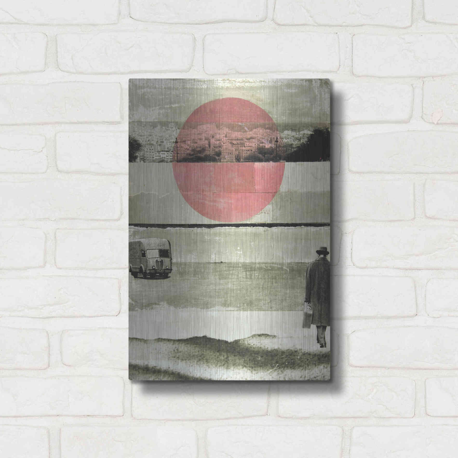 Luxe Metal Art 'Pink Moon Rising' by DB Waterman, Metal Wall Art,12x16