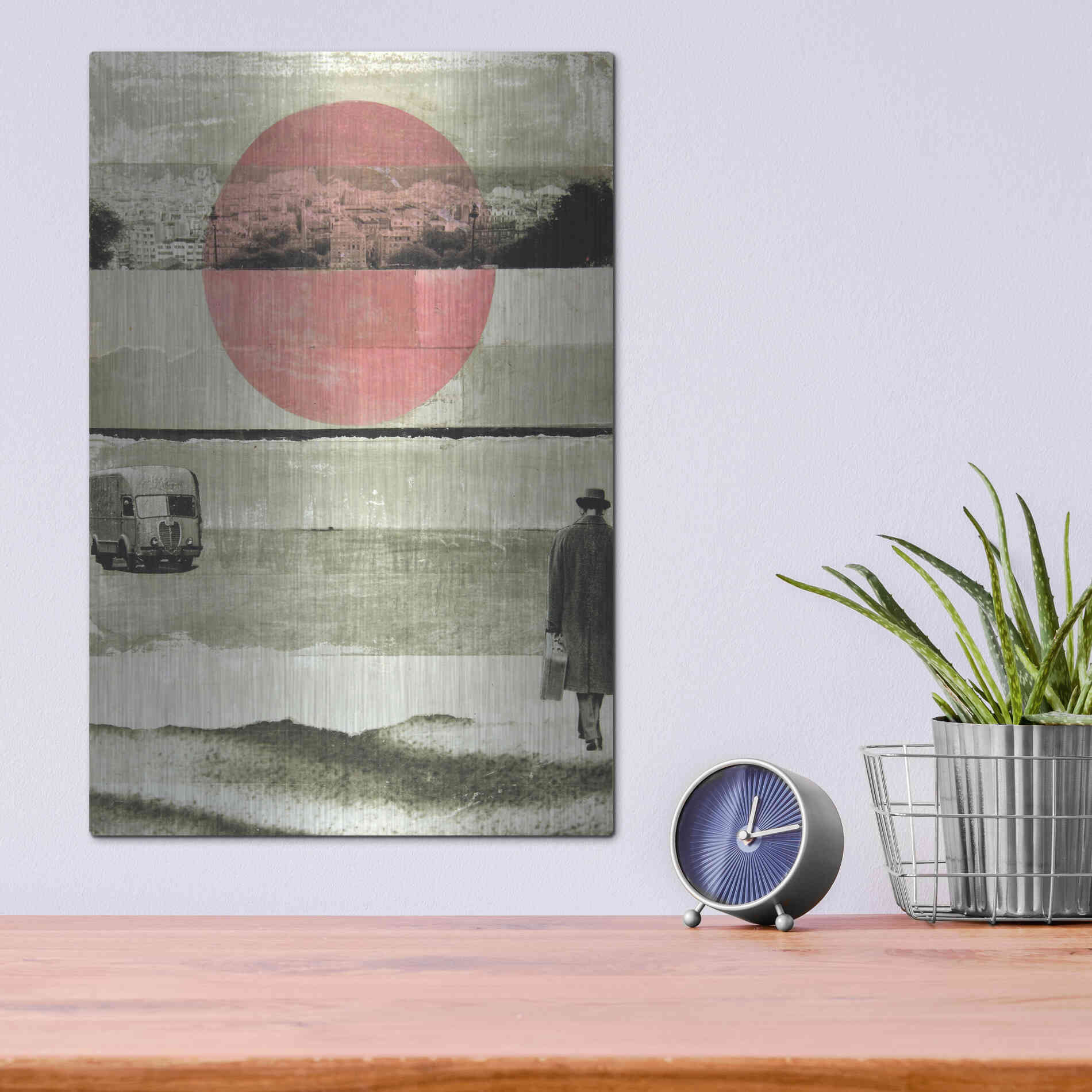 Luxe Metal Art 'Pink Moon Rising' by DB Waterman, Metal Wall Art,12x16