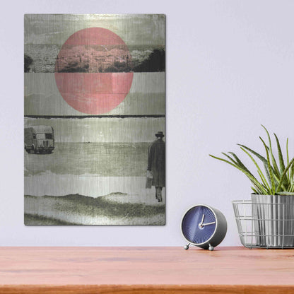Luxe Metal Art 'Pink Moon Rising' by DB Waterman, Metal Wall Art,12x16