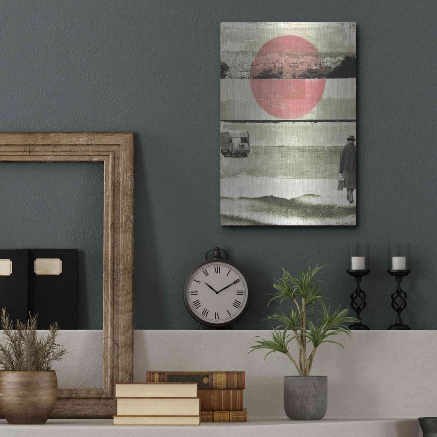Luxe Metal Art 'Pink Moon Rising' by DB Waterman, Metal Wall Art,12x16