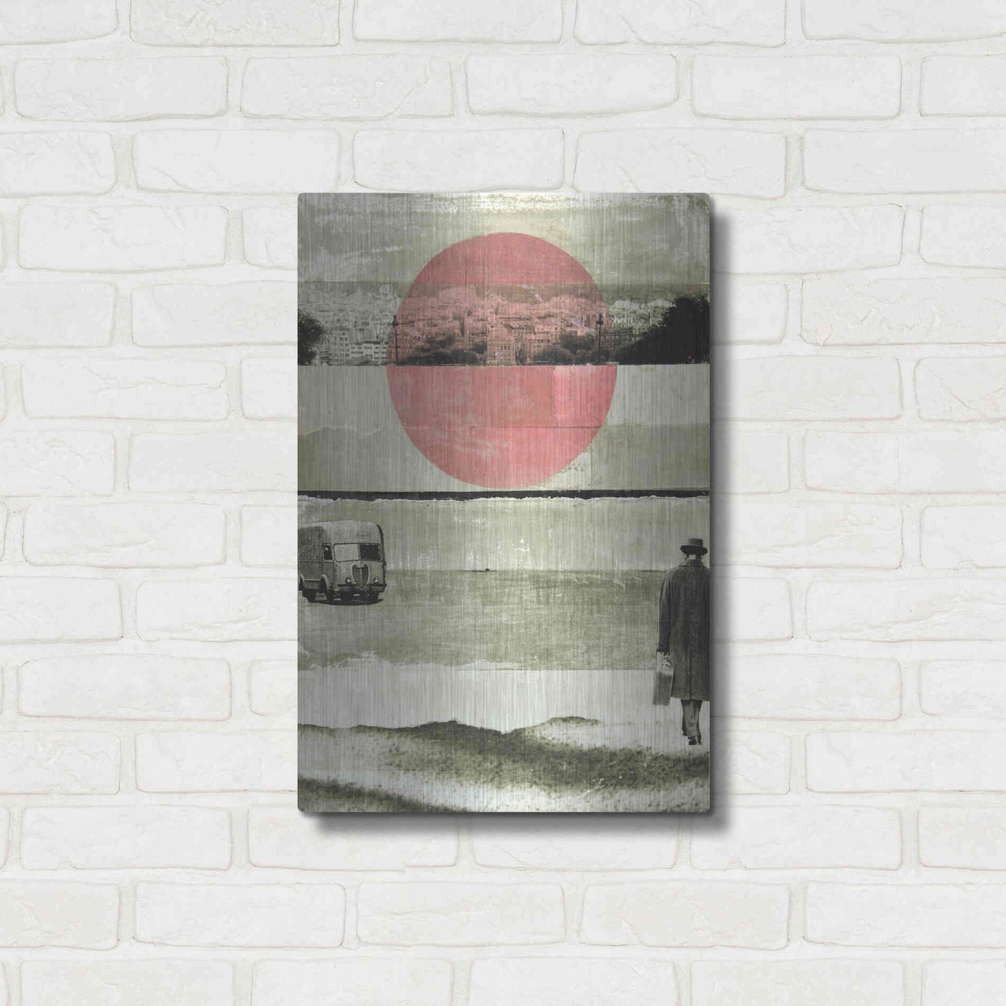 Luxe Metal Art 'Pink Moon Rising' by DB Waterman, Metal Wall Art,16x24