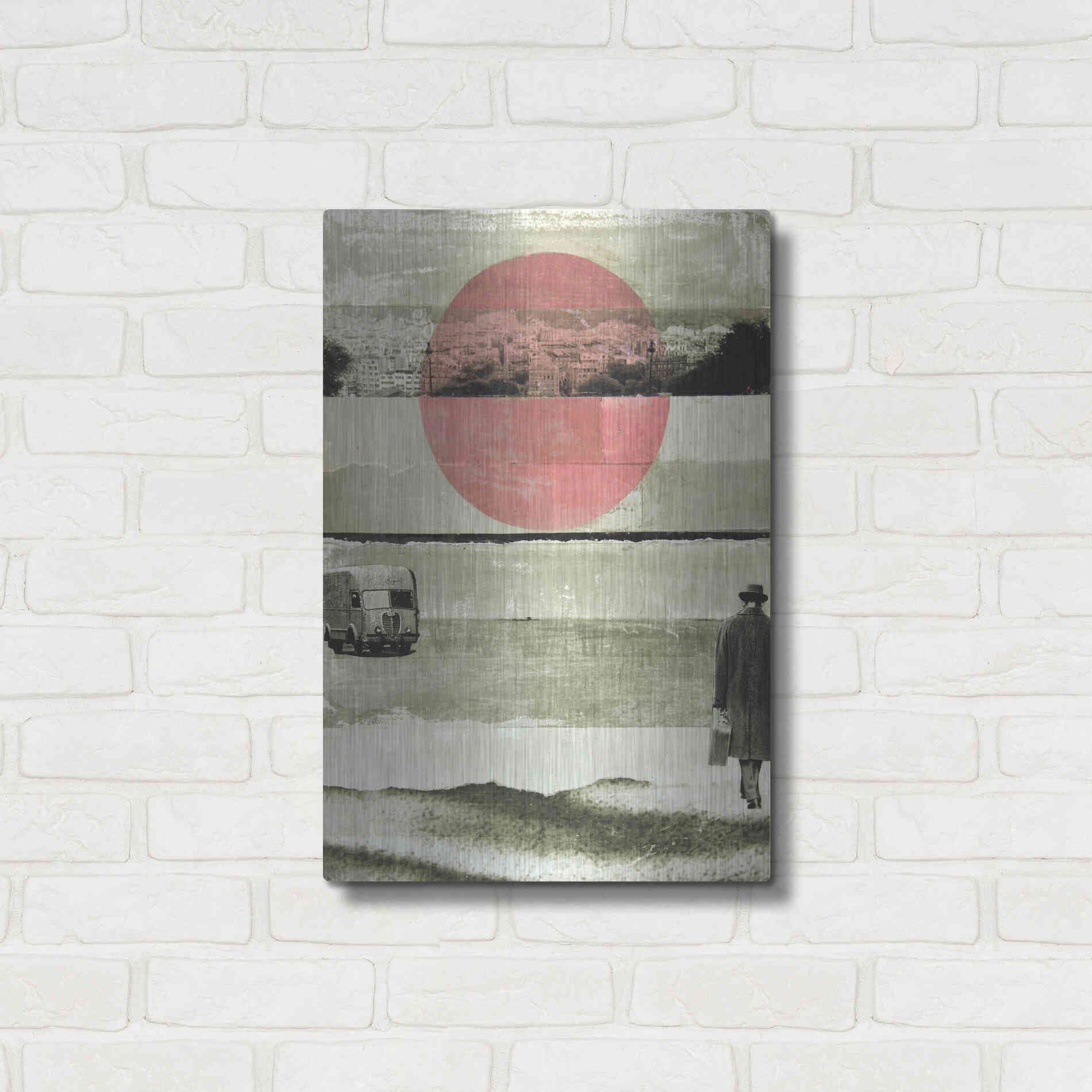 Luxe Metal Art 'Pink Moon Rising' by DB Waterman, Metal Wall Art,16x24