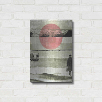 Luxe Metal Art 'Pink Moon Rising' by DB Waterman, Metal Wall Art,16x24