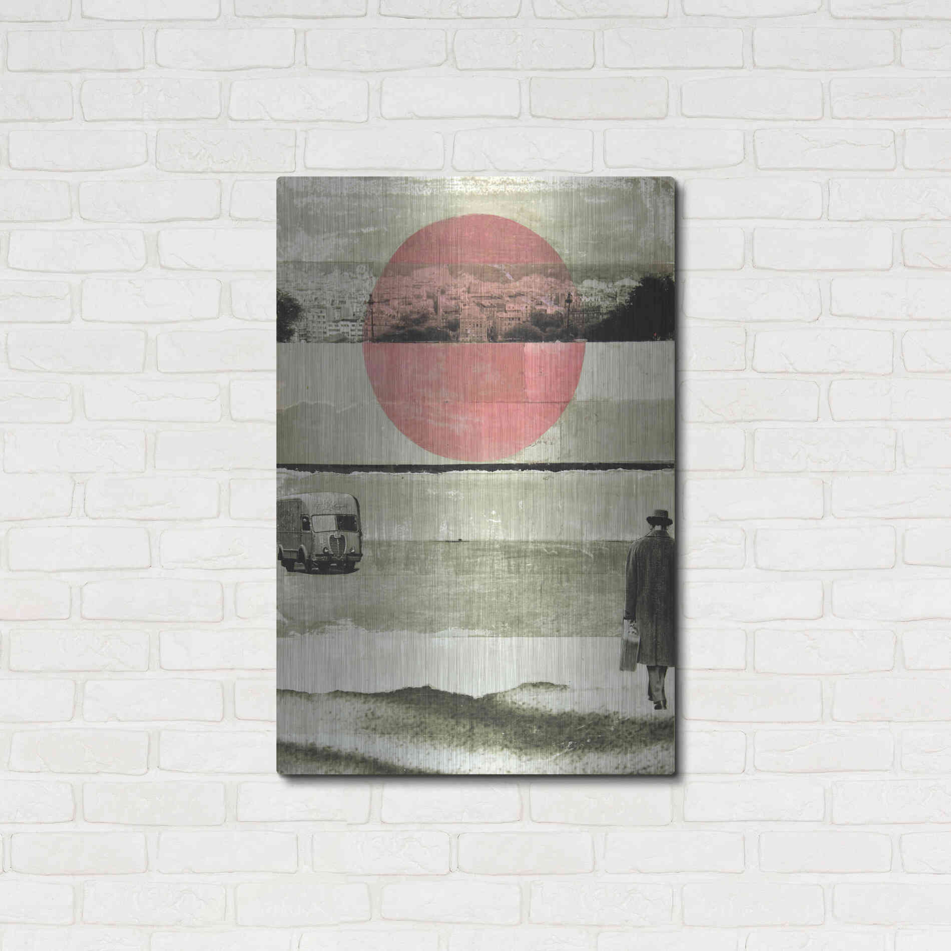 Luxe Metal Art 'Pink Moon Rising' by DB Waterman, Metal Wall Art,24x36