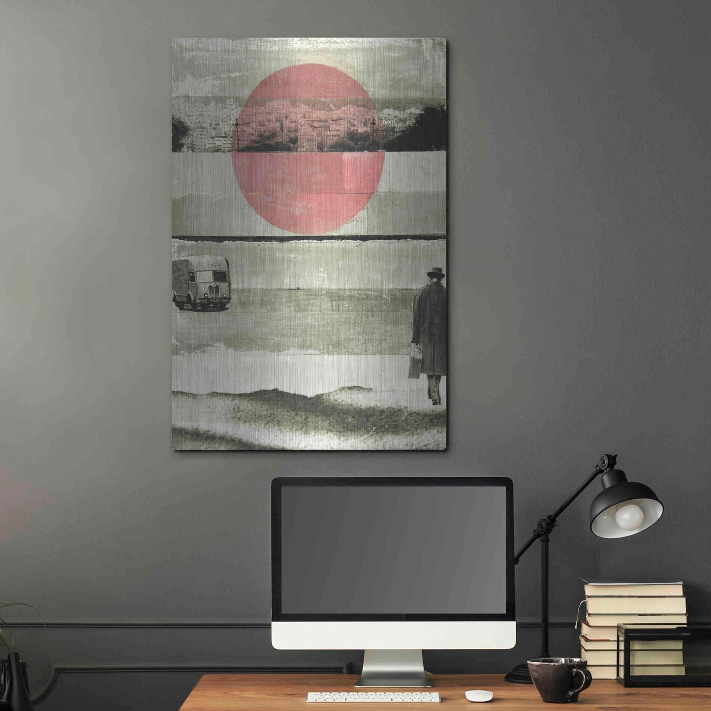 Luxe Metal Art 'Pink Moon Rising' by DB Waterman, Metal Wall Art,24x36