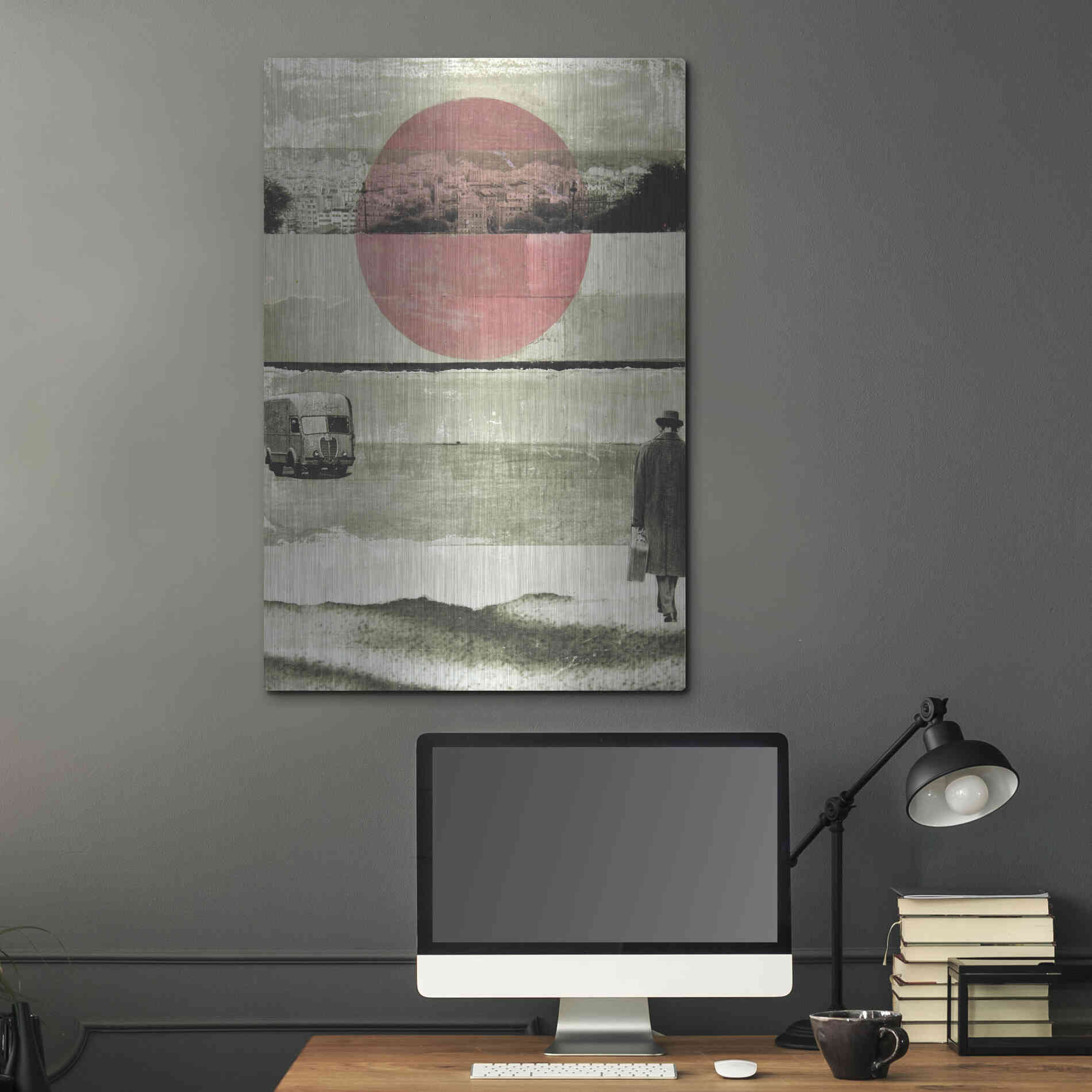 Luxe Metal Art 'Pink Moon Rising' by DB Waterman, Metal Wall Art,24x36