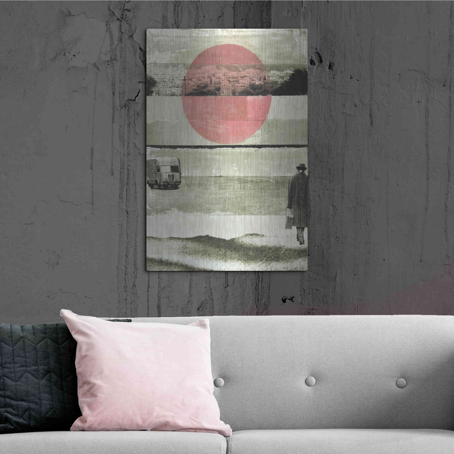 Luxe Metal Art 'Pink Moon Rising' by DB Waterman, Metal Wall Art,24x36