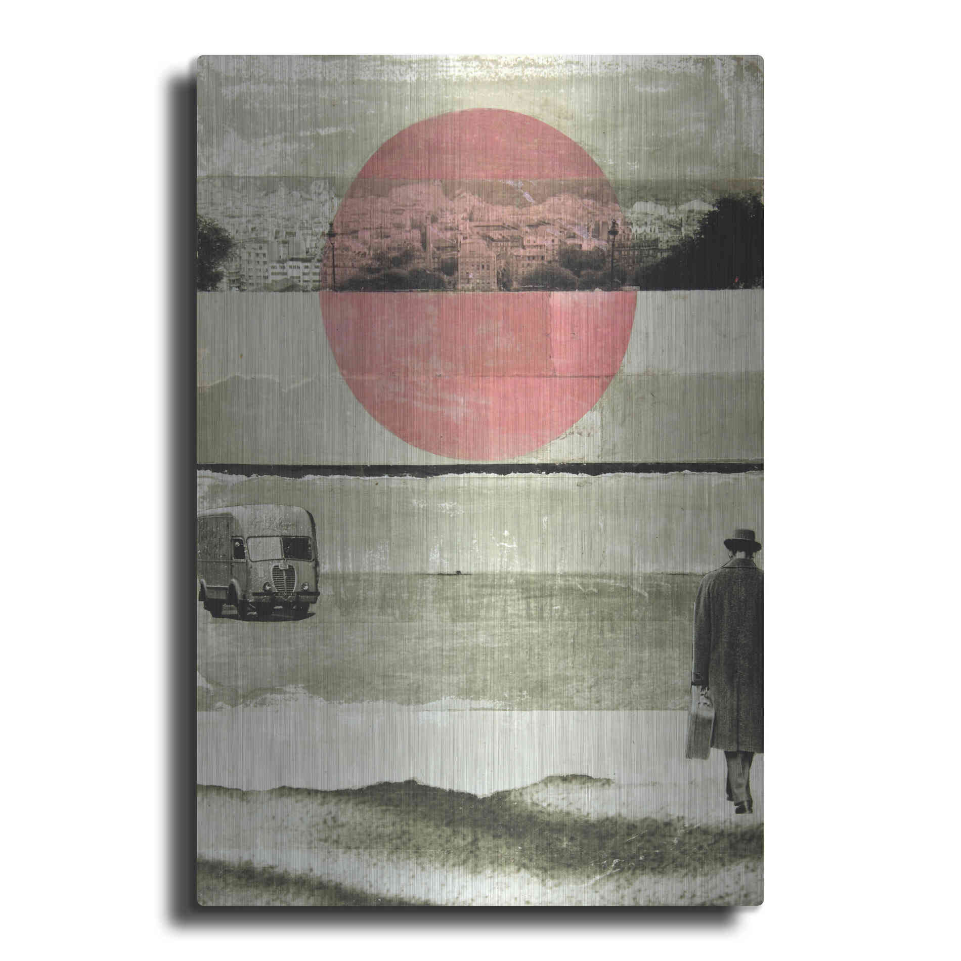 Luxe Metal Art 'Pink Moon Rising' by DB Waterman, Metal Wall Art