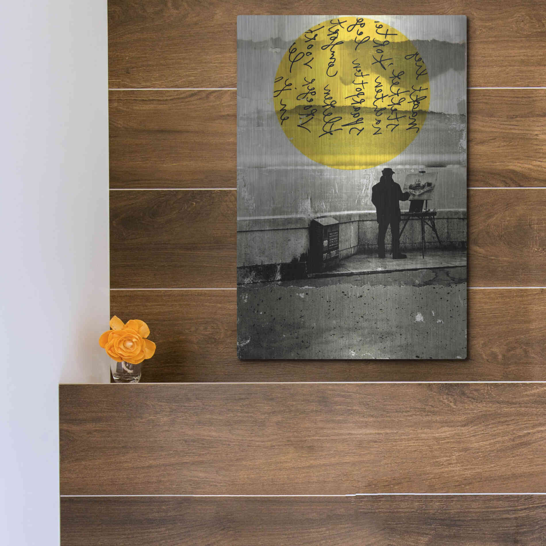 Luxe Metal Art 'Street With A View' by DB Waterman, Metal Wall Art,12x16