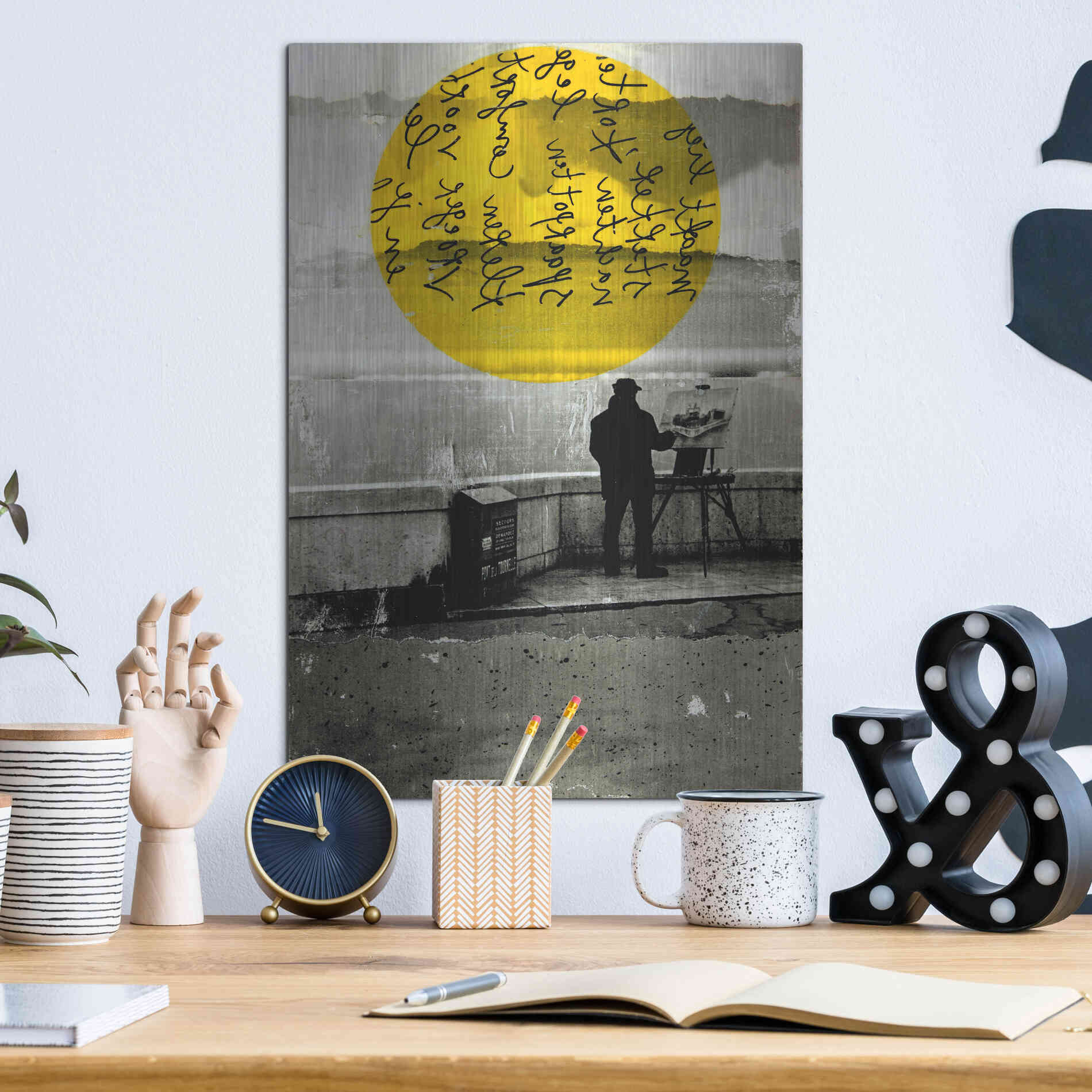 Luxe Metal Art 'Street With A View' by DB Waterman, Metal Wall Art,12x16