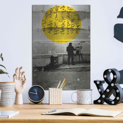 Luxe Metal Art 'Street With A View' by DB Waterman, Metal Wall Art,12x16