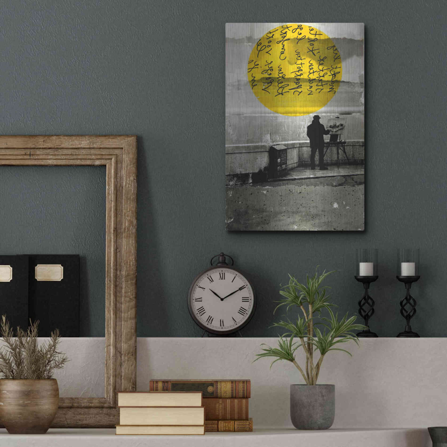 Luxe Metal Art 'Street With A View' by DB Waterman, Metal Wall Art,12x16