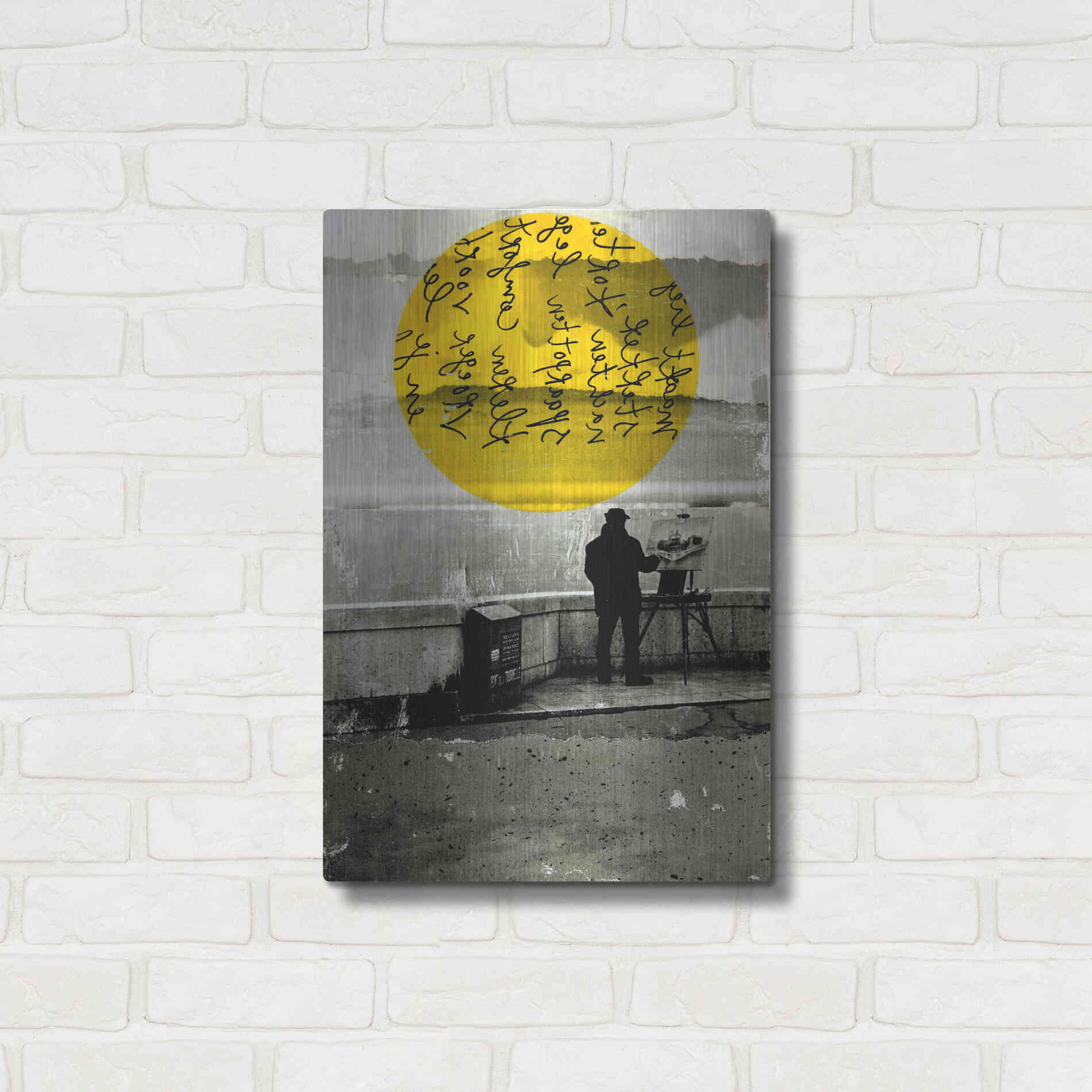 Luxe Metal Art 'Street With A View' by DB Waterman, Metal Wall Art,16x24