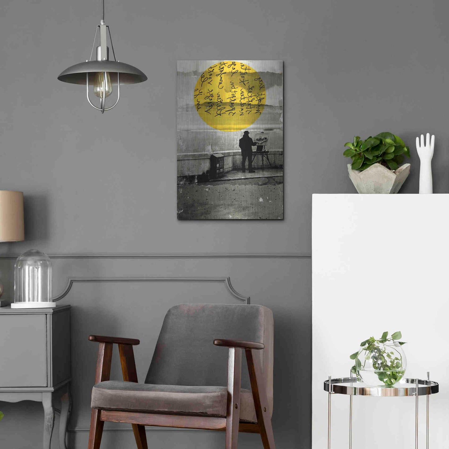 Luxe Metal Art 'Street With A View' by DB Waterman, Metal Wall Art,16x24