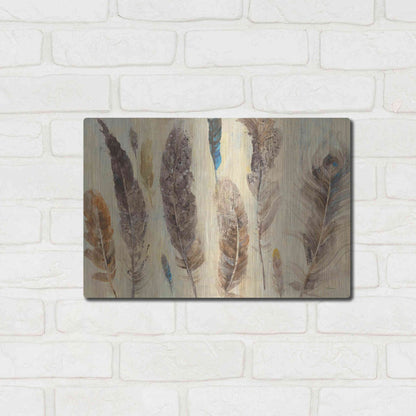 Luxe Metal Art 'Feather Study' by Albena Hristova, Metal Wall Art,16x12