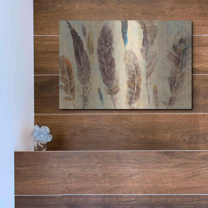 Luxe Metal Art 'Feather Study' by Albena Hristova, Metal Wall Art,16x12