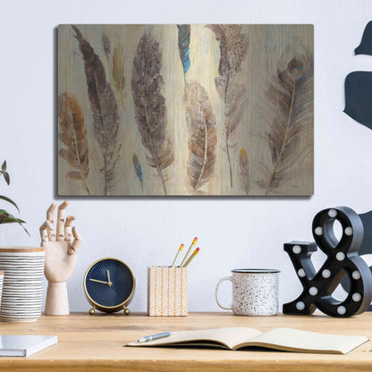 Luxe Metal Art 'Feather Study' by Albena Hristova, Metal Wall Art,16x12