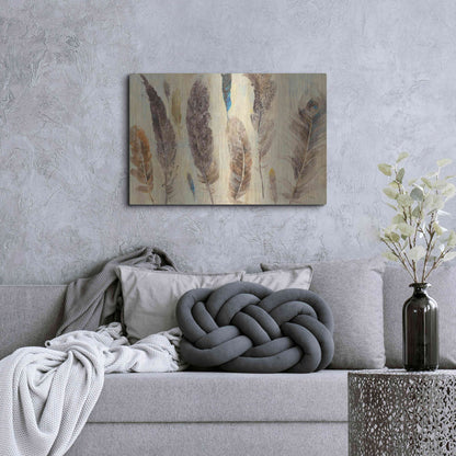 Luxe Metal Art 'Feather Study' by Albena Hristova, Metal Wall Art,36x24