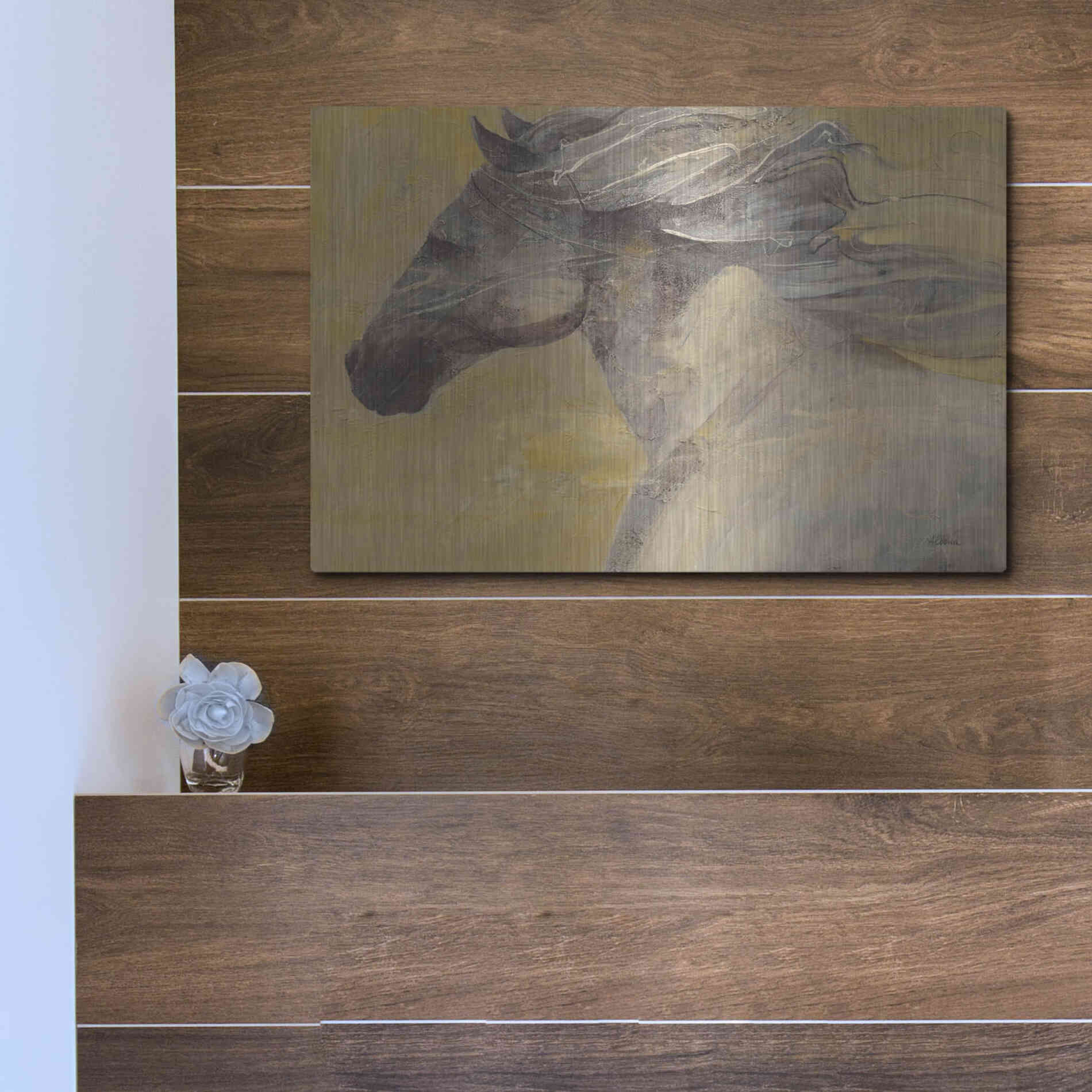 Luxe Metal Art 'Into the Wind' by Albena Hristova, Metal Wall Art,16x12