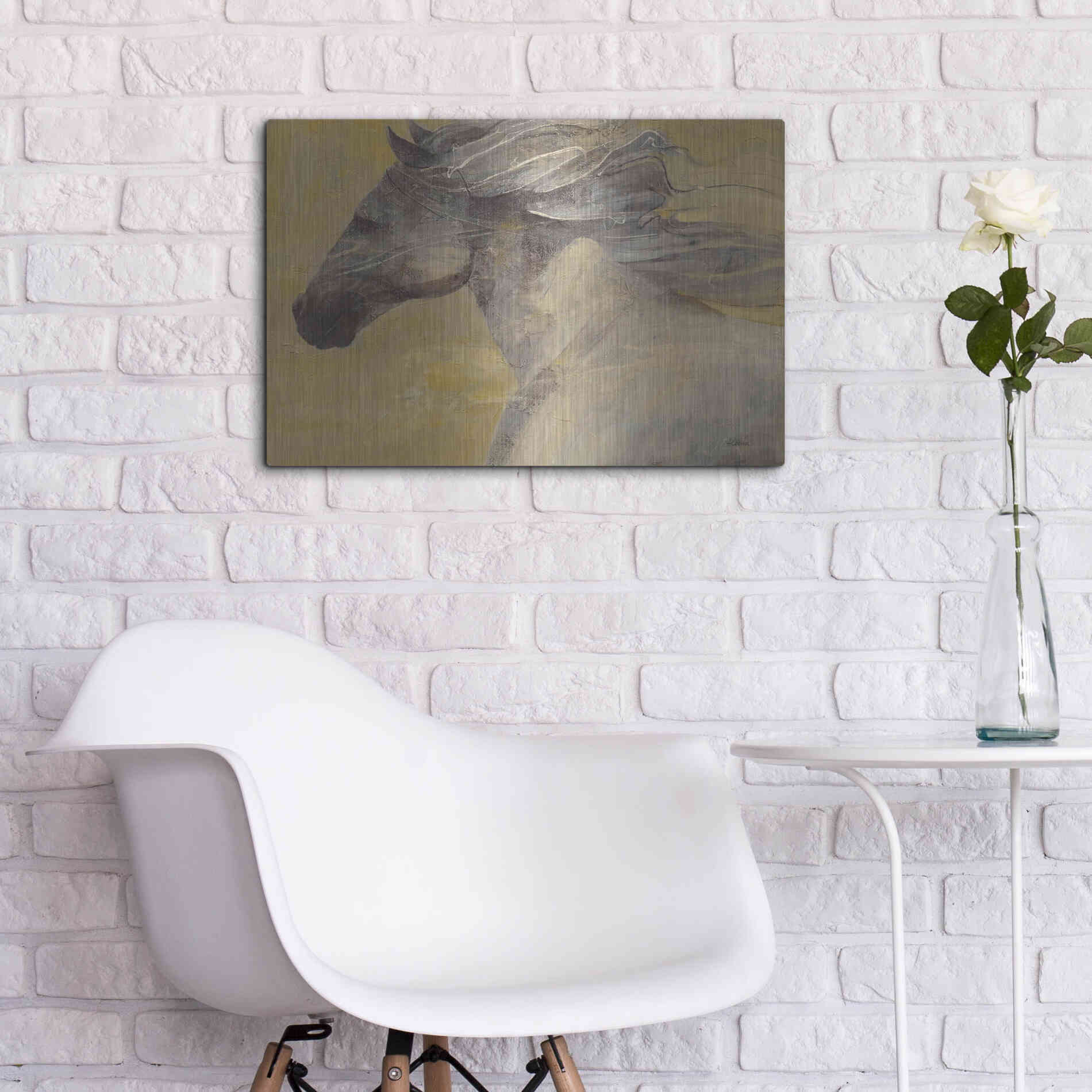 Luxe Metal Art 'Into the Wind' by Albena Hristova, Metal Wall Art,24x16
